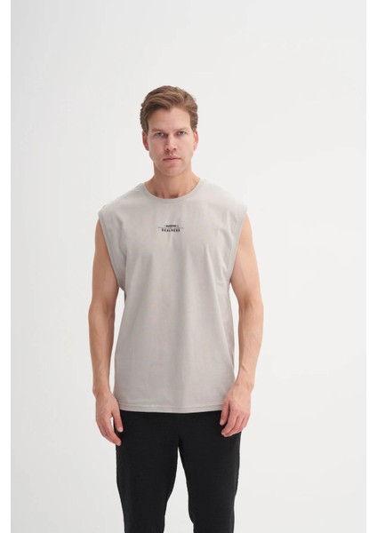 Pamuk Gri Erkek Kolsuz T-Shirt 4210 fiyatları