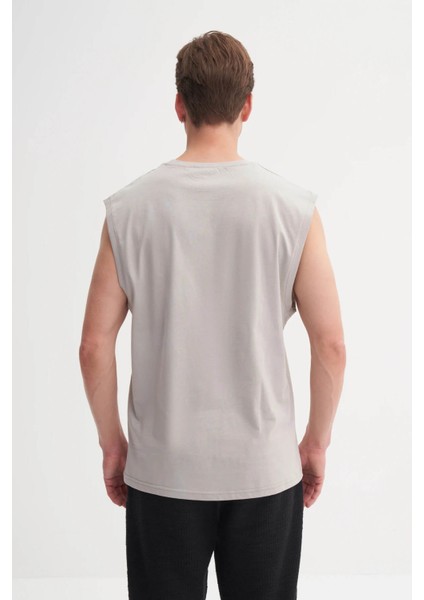 Pamuk Gri Erkek Kolsuz T-Shirt 4210 modelleri