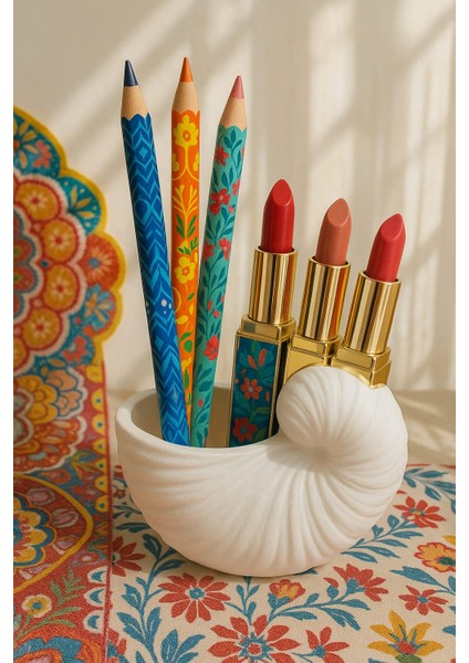 Salyangoz Dekorlu El Yapımı Dekoratif Saksı – Şık Tasarım (13 x 8 Cm) fırsatları