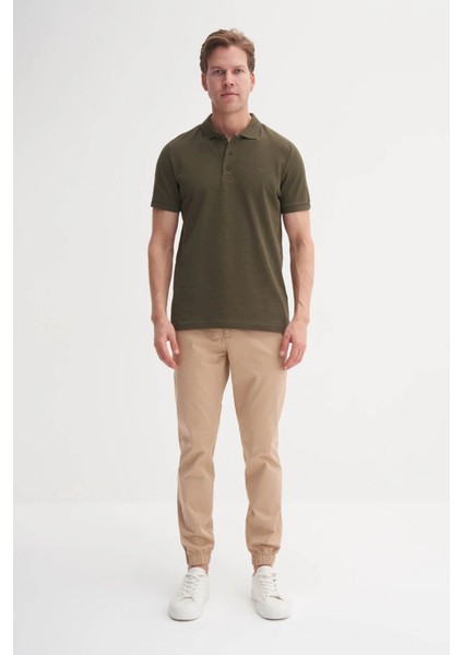 Pamuk Haki Erkek Polo Yaka T-Shirt 4613 modelleri