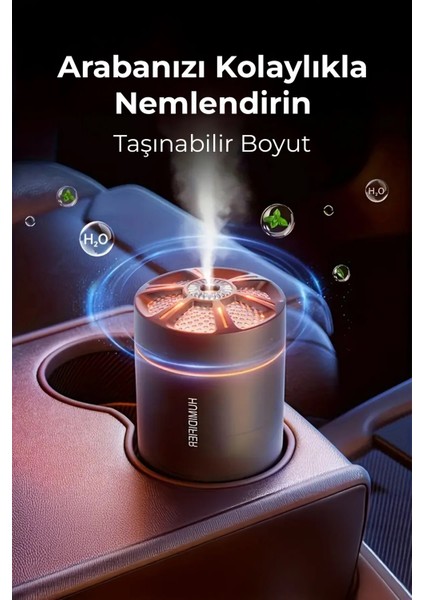 LED Işıklı Mini Hava Nemlendirici Cihaz Buhar Makinesi Ev Araba Ofis Hava Difizörü