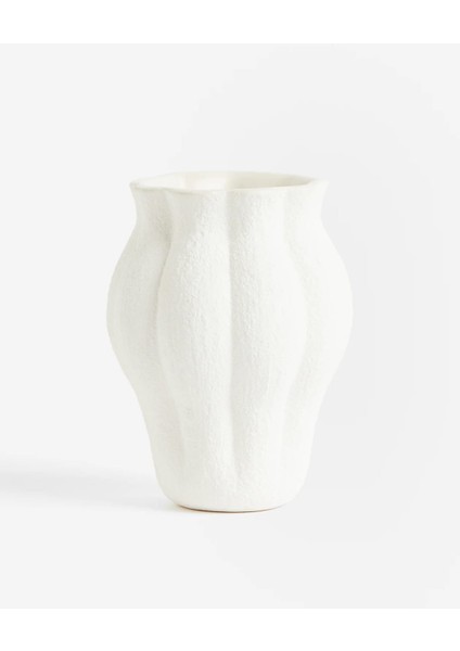 Idl-Beyaz Beton-Dokulu Vazo-Iskandinav VAZO-16 cm