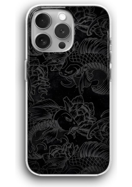 Apple iPhone 11 Pro Uyumlu Şeffaf Kılıf Asya Karanlık Çizim Balık