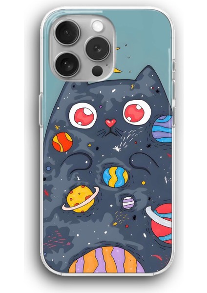 Apple iPhone 11 Pro Uyumlu Şeffaf Kılıf Sannatsal Çizim Kedicik