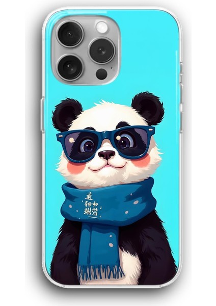 Apple iPhone 11 Pro Uyumlu Şeffaf Kılıf Tatlı Gözlüklü Panda Hayvanlı