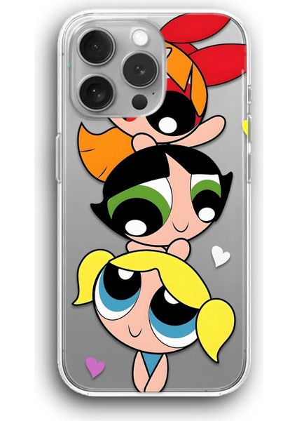 Apple iPhone 11 Pro Uyumlu Şeffaf Kılıf Powerpuff Kızlar Krakterleri
