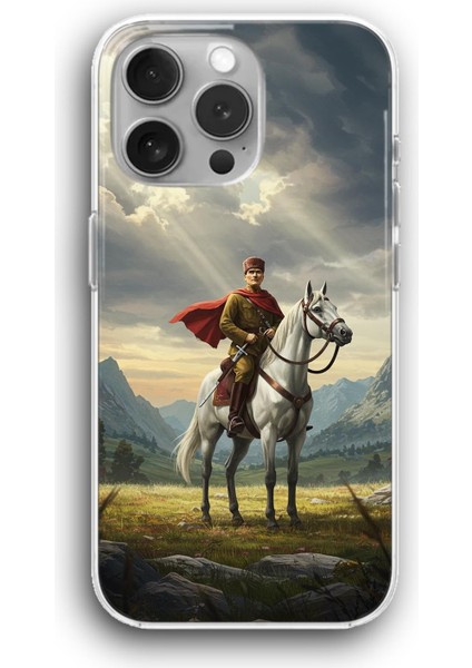 Apple iPhone 11 Pro Uyumlu Şeffaf Kılıf Mustafa Kemal Atatürk Savaş Alannı At Tablo