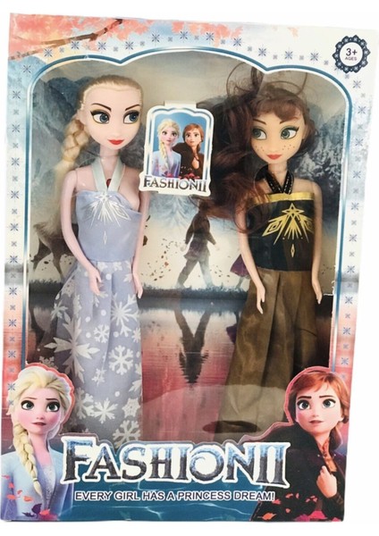 Luxury Frozen Elsa Anna 2 Li Sesli Oyuncak Bebekler 1 Adet