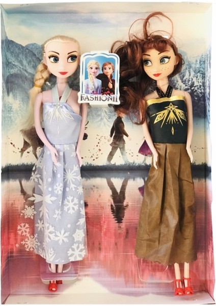 Luxury Frozen Elsa Anna 2 Li Sesli Oyuncak Bebekler 1 Adet