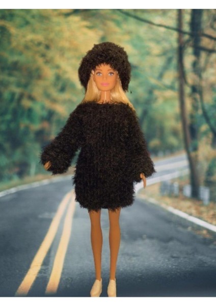 Luxury Barbie Bebek Için Handmade Elbise ve Şapka 1 Adet