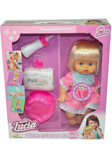 Luxury Pembe Elbiseli Türkçe Konuşan Altını Islatan Müzikli Kız Bebek - Baby Lovely 1 Adet