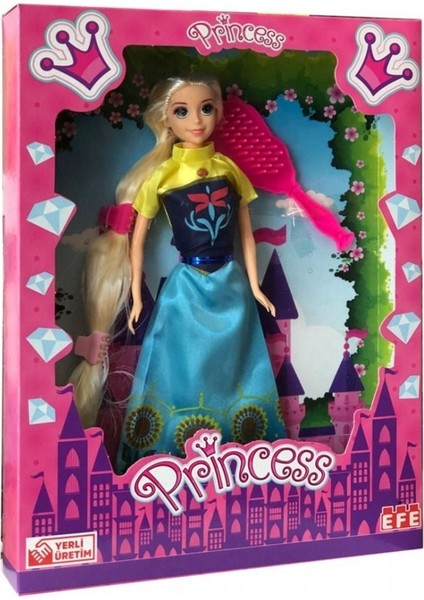 Luxury Uzun Saçlı Tokalı Taraklı Prenses Bebek Rapunzel Bebek 1 Adet