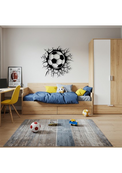 Futbol Topu Temalı Ahşap Duvar Tablosu