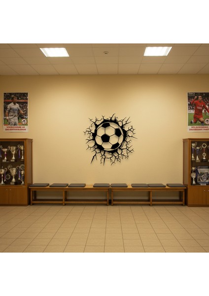 Futbol Topu Temalı Ahşap Duvar Tablosu