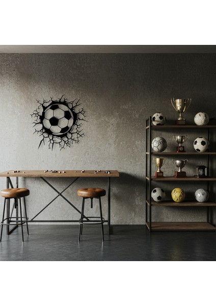 Futbol Topu Temalı Ahşap Duvar Tablosu