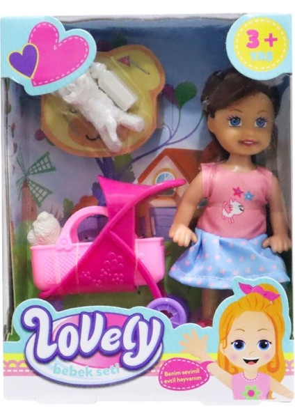 Luxury Lovely Mini Bebek Pembe Sepetli Oyun Seti 1 Adet