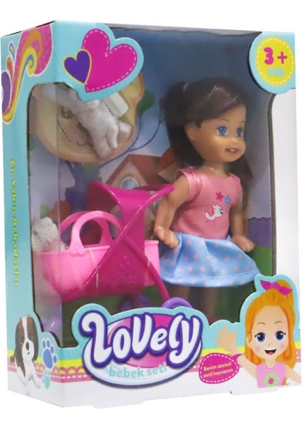 Luxury Lovely Mini Bebek Pembe Sepetli Oyun Seti 1 Adet