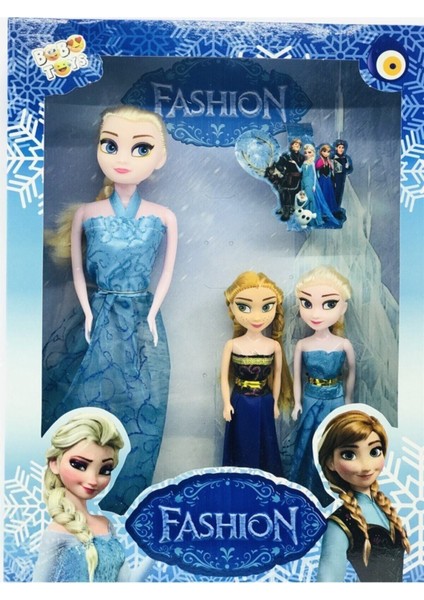 Luxury Frozen Elsa Anna Bebek Oyuncak Set 3lü 1 Adet