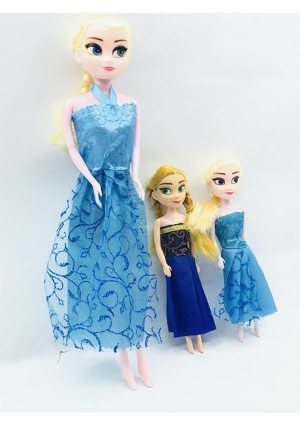 Luxury Frozen Elsa Anna Bebek Oyuncak Set 3lü 1 Adet