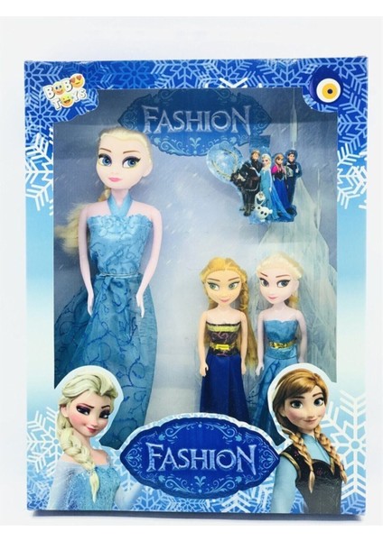 Luxury Frozen Elsa Anna Bebek Oyuncak Set 3lü 1 Adet
