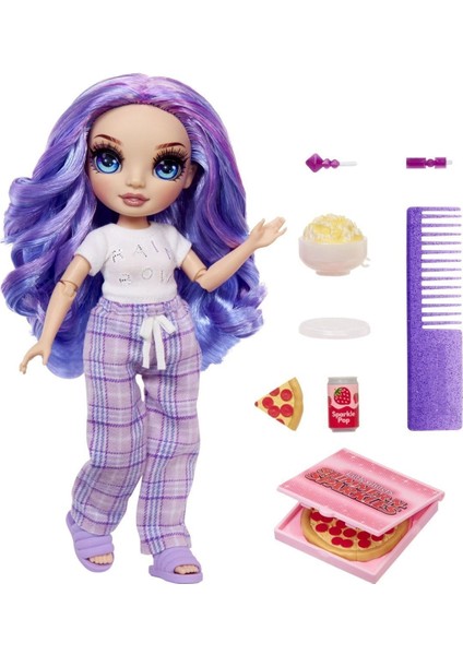 Luxury Rainbow High Jr. High Pijama Partisi Bebekleri Asst 2 - Mor 1 Adet