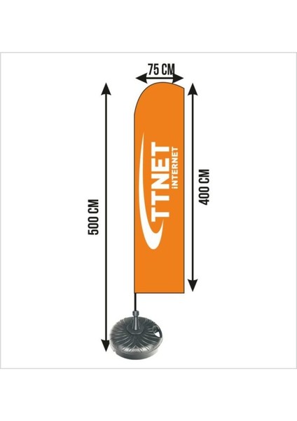 Yelken Bayrak Seti (Bidonlu) – 75 x 400 cm Reklam, Tanıtım, Etkinlik, Özel Baskılı