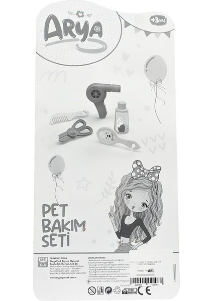 Luxury Arya Pet Bakım ve Pet Besleme Seti Üçgen Desen Elbiseli 1 Adet