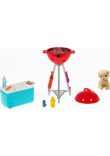 Mattel GRG75 GRG76 Barbıe Ev Dekorasyonu Oyun Seti Barbekü 1 Adet
