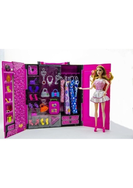 Luxury Oyuncak Barbie Bebekli Gardrop 1 Adet