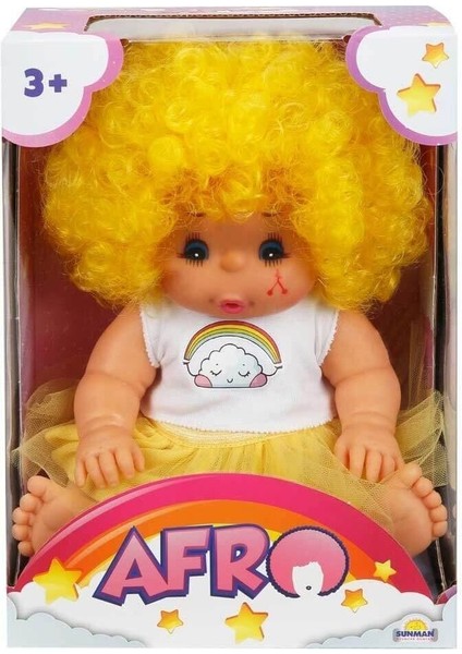 Luxury 20040 Afro Kıvırcık Saçlı Bebek 23 cm -Sunman 1 Adet