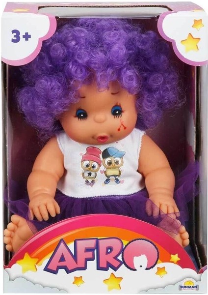 Luxury 20040 Afro Kıvırcık Saçlı Bebek 23 cm -Sunman 1 Adet
