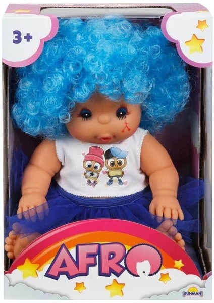 Luxury 20040 Afro Kıvırcık Saçlı Bebek 23 cm -Sunman 1 Adet