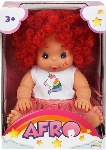 Luxury 20040 Afro Kıvırcık Saçlı Bebek 23 cm -Sunman 1 Adet