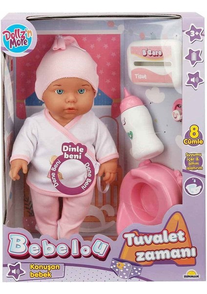Luxury 30011 Bebelou Tuvalet Zamanı Sesli Bebek Seti 35 cm -Sunman 1 Adet