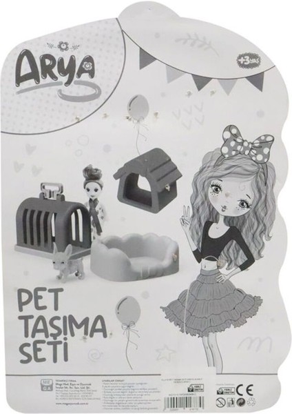 Luxury Elly's Pet Taşıma Seti Kartela Sarı Puantiye Elbiseli 1 Adet
