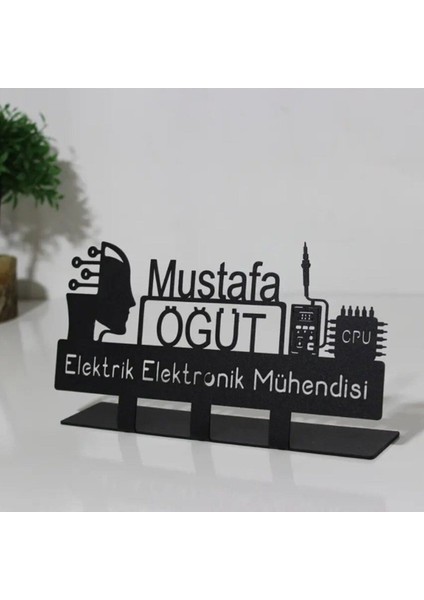 Luxury Elektrik Elektronik Mühendisi Masaüstü Isimlik - Kişiye Özel Metal Masa Isimliği - Hediye 1 Adet modelleri