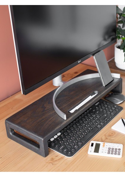 Luxury Ahşap Masaüstü Organizer - Ahşap Monitör Yükseltici - Bilgisayar Yükseltici - Ekran Yükseltici 1 Adet
