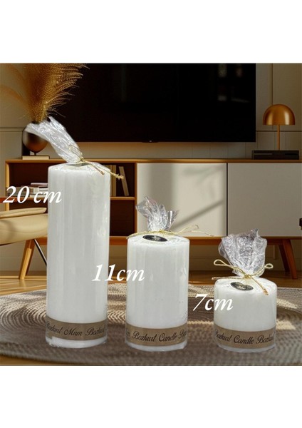 Luxury Silindir 3 Lü Dekoratif Mum 1 Adet fiyatları