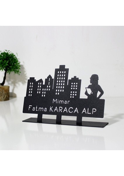 Luxury Mimar Masaüstü Isimlik - Metal Masa Isimliği - Hediye Ofis Isimlik 1 Adet