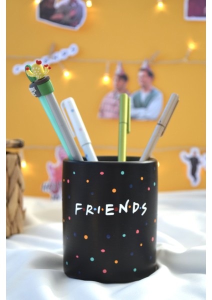 Luxury Siyah Friends Kalemlik (Yuvarlak) 1 Adet