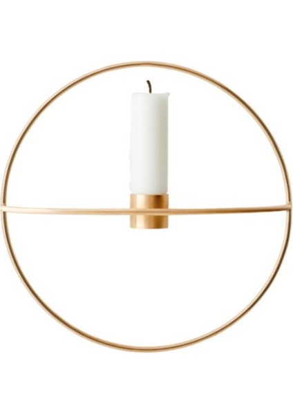 Luxury Daire Duvar Şamdanı Mumluk 20CM Paslanmaz Gold Ev Dekorasyon 1 Adet modelleri