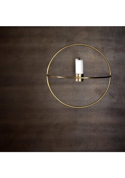 Luxury Daire Duvar Şamdanı Mumluk 20CM Paslanmaz Gold Ev Dekorasyon 1 Adet fırsatları