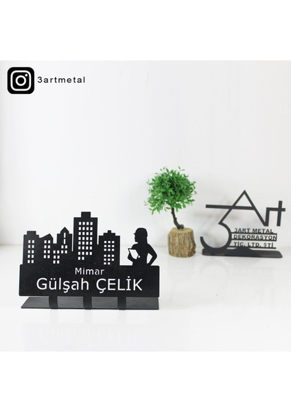 Luxury Mimar Masaüstü Isimlik - Metal Masa Isimliği - Hediye Ofis Isimlik 1 Adet