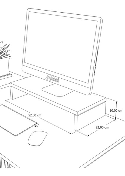 Luxury Kula Ekran Monitor Stant Altı Altlığı Organizer Stand Yükseltici Sehpa Rivoli 1 Adet