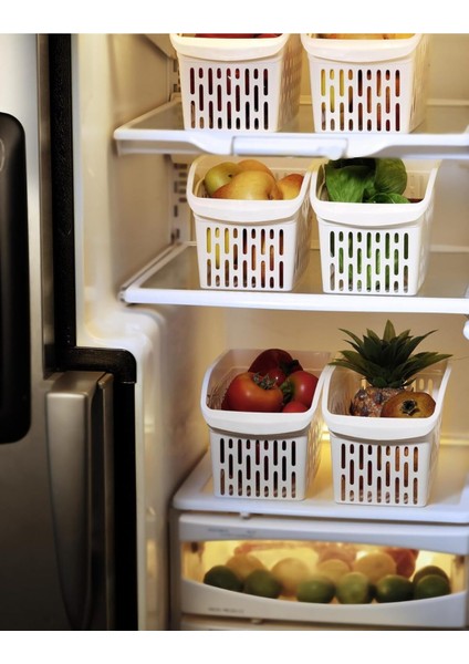 Luxury Htsp Buzdolabı Sepeti Dolap Içi Düzenleyici Sepet Organizer Beyaz 4 Adet 30X16X17 Şmd Al 1122015 1 Adet