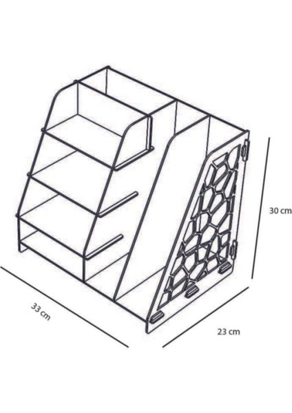 Luxury Voronoi Modern Masaüstü Organizer Düzenleyici A4 Ofis Evrak Rafı Sarı 1 Adet