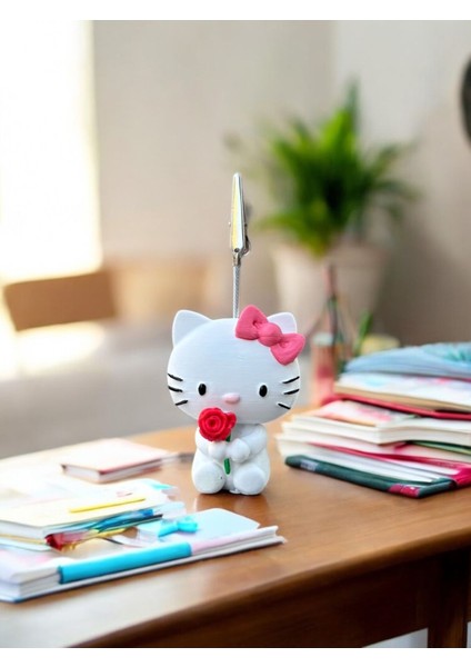 Luxury Kitty Sevimli Çok Renkli Hello Ayıcık Fotoğraf Not Tutucu Ofis Masası Tutacak Hediyelik 1 Adet
