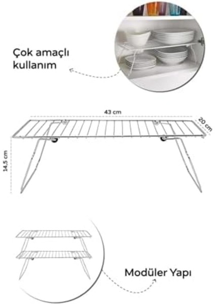 Luxury Htsp Life Metal Dolap Içi Düzenleyici Katlanabilir Raf MIT1098 Şmd Al 1122015 1 Adet fiyatları