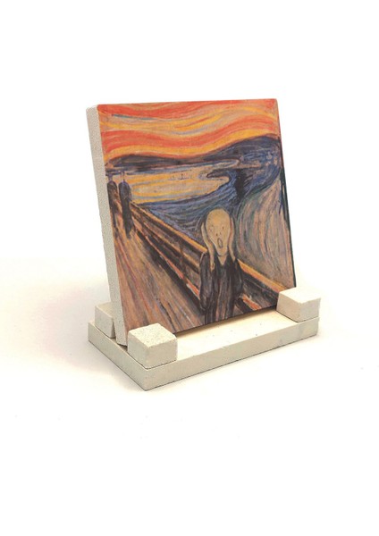 Luxury Çığlık Edvard Munch, 1893 Baskılı Doğaltaş Masaüstlük 10X10 KRG-168 1 Adet