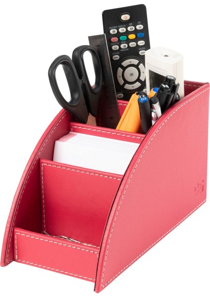 Luxury Kalemlik ve Kumandalık Suni Deri Masaüstü Organizer 4 Gözlü 21,5X10X12,5 cm 1 Adet